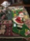 Antique Christmas lot with felt stocking and blown glass candles