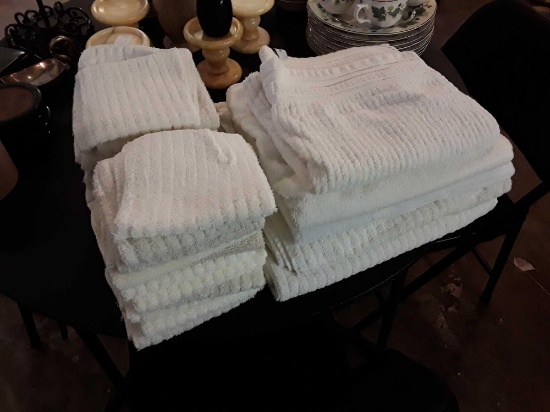 Large lot of White Towels, Hand towels, etc