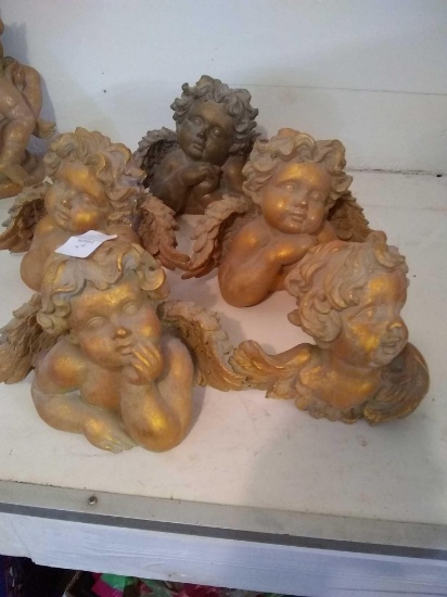 5 different Angel head and shoulders sculpture