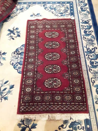 Smaller Ruby Red Rug with Ornate Design