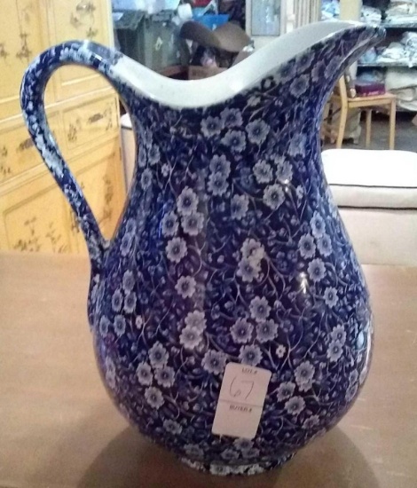 Nice big blue and white water pitcher