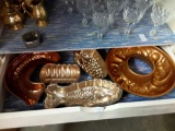 5 piece decorative copper colored tin molds