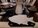 2 Pcs: Large Fish Platter and Stone China pitcher by Homer Laughlin