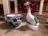 Blue and White: Duck and Bowl
