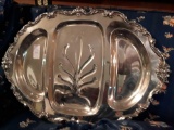 Seriously Heavy International Silver Company Sectioned Tray