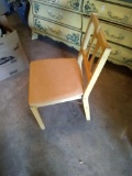 Folding wooden chair padded seat