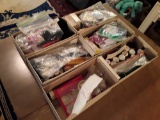 6 Shoeboxes Full of Sewing, Painting, and Crafting Materials and Supplies