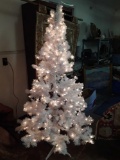 6 ft White Christmas Tree, Pre-lit WORKING BEAUTIFULY!