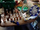 Huge Lot of Shimmering Ornaments and 2 Jingle Bell Wreaths