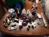Festive Christmas Decor and Ornaments Including Purple Grapes