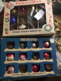 Two boxes of vintage glass Christmas tree ornaments