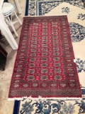 Larger Ruby Red Rug with Ornate Design
