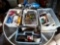 5 Containers of Tools, Hardware, Timers, Office Items