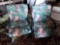 2 Large Bottom Green, Metal Frame Patio Chairs with Pads