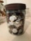 Namenlos German Canning Fruit Blue Jar, widemouth, Full of Vintage Buttons