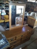 7 drawer dresser with mirror nice heavy wood