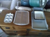 Nice lot of baking items cookie sheet pans baking dishes