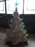 Ceramic Blue and White Christmas Tree. No Base