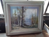 Framed Landscape, Forest, Signed Painting, 27