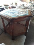 Very Nice Wood Side Table with Removeable Glass