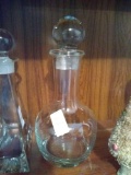 Heavy crystal decanter with stopper. Nice Glass