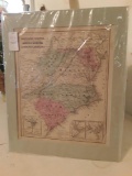 Matted and Displayed Map from 1865 Book
