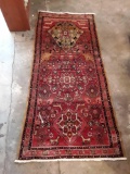 Charming Red wool Rug with Llamas.