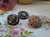Micro 3 Mosaic Pin Collection. Millefiori Brooches....