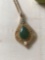 JADE PEARL PENDANT ON 18? GOLDTONE CHAIN in GIFT BOX