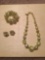 Vintage Luster faux stone bracelet, necklace and earrings set