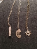 Three sterling Jewish symbolic charms