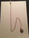 Fine 10K gold chain with heart pendant