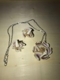 FLORAL SHELL with PEARLS PENDANT AND CLIP ON EARRINGS SET