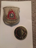 Large Fire Division badge and Fireman?s Challenge Coin