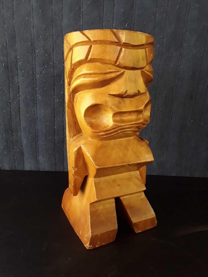 Heavy carved Wooden Female Diety Statue