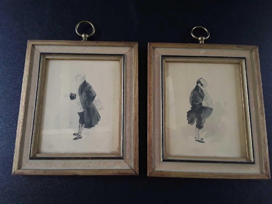 2 Small Vintage Framed Pictures, Dickens Titles, @ FAR Gallery