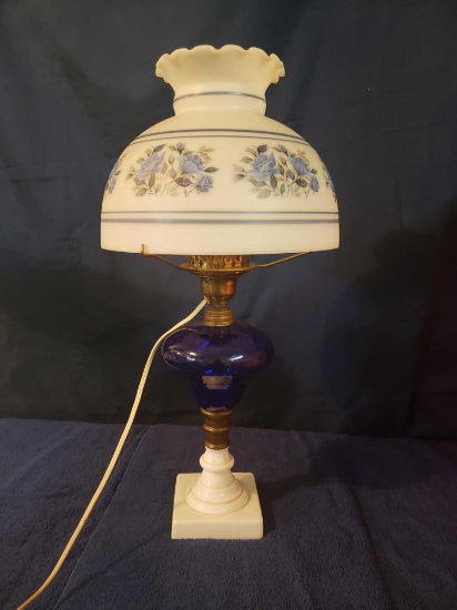 Vintage Blue and White Lamp