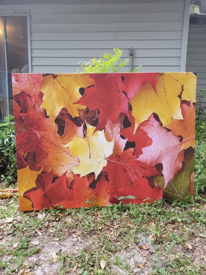 Beautiful Autumn Leaves, Reds and Oranges, Stretched Canvas Wall Art, by Mike Moats,