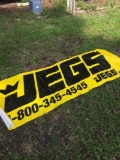 Large Jegs yellow and black vinyl racing sign