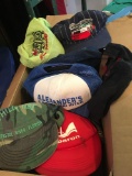 Large lot of vintage racing and advertising trucker style hats