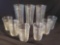 9 Pc Lot of Midcentury Ribbed Drinking and Juice Glasses