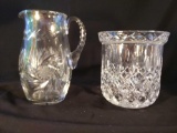 2 Sparkling Glass Vessels, 1 Possibly Waterford