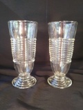 2 lovely heavy mid-century sundae glasses