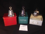 3 Silver-plated/Silver Ornaments Including 2003 Reed and Barton Bell