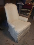 Lovely Formal Room Corner Sitting Chair, Ivory Classic