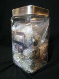 Jar Full of Vintage Buttons and Pins