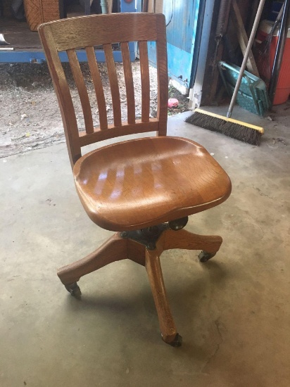 Rare Marble and Shattuck Chair wooden office chair