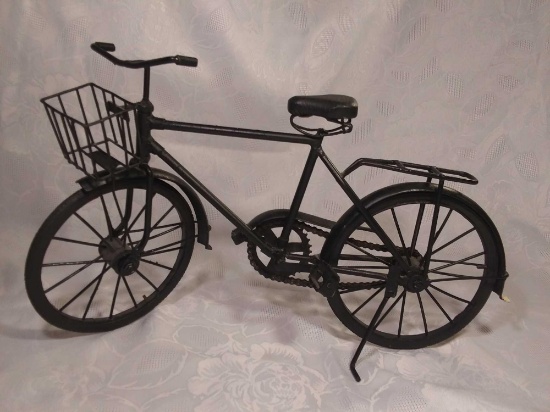 Intricately Designed 10" Tall Metal Bicycle with Working Chain, Wheels, Kickstand