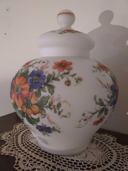 So Very Delicately Painted Lidded Glass Jar