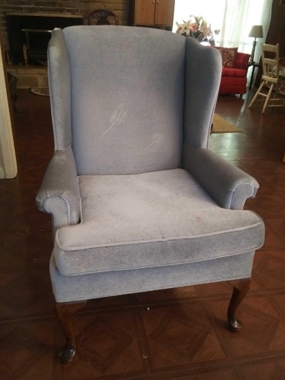 Vintage Blue Fashion Flair High Back Arm Chair